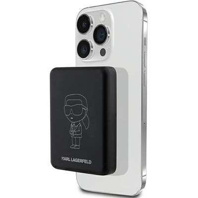 KARL LAGERFELD Преносима батерия Karl Lagerfeld KLPBM5KIOTTGK, 5000mAh, черна / черна, NFT Outline Ikonik MagSafe (3666339172176)