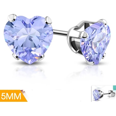 Talitha Обеци лилаво-виолетово " Сърце"