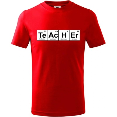 Periodická tabulka Teacher tričko detské červená