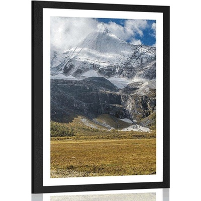 Plakát s paspartou majestátní horská krajina - 60x90 white