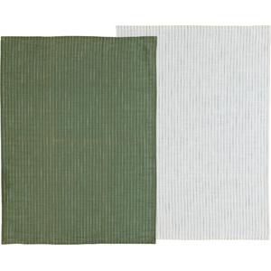 Södahl Малки кухненски кърпи Line 50 x 70 см маслинени и бели 2 бр (25096)