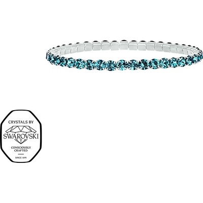 CRYSTalp Elastický tenisový náramek s tyrkysovými Swarovski krystaly Aura 22270.LTU.E