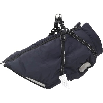 vidaXL Кучешко палто с колан Морски син 4XL Флийс и полиестер (3422544)