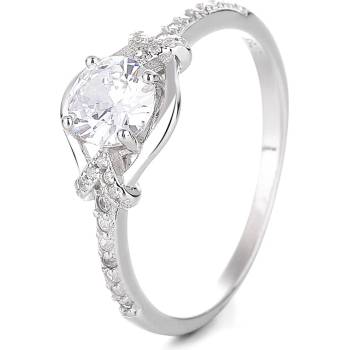 DELIS Пръстен от сребро 925, jw1331, елегантен дизайн с бял камък, с родиево покритие (jw1331)