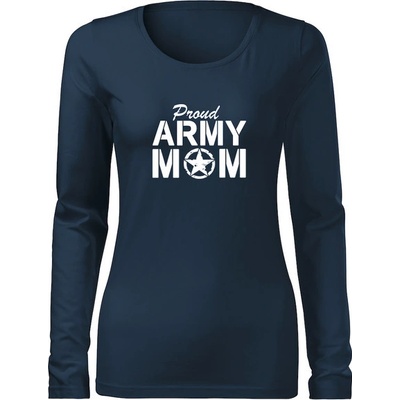 Dragowa Slim dámske tričko s dlhým rukávom army mom tmavo modrá