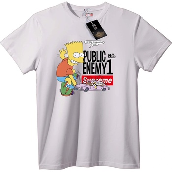 NOONEBRAND Тениска Барт Симпсън Supreme - L, White