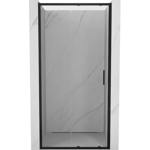 Mexen Exo-S разтегателна душ врата 90 см, прозрачна, черна - 8151-090-000-70-00 (8151-090-000-70-00)