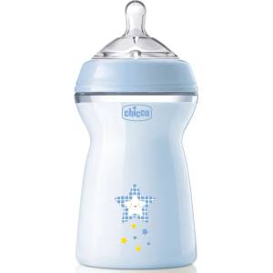 Chicco Шише Chicco - Natural Feeling, с биберон 6 м+, 330 ml, за момче, асортимент (N0245) - ozone