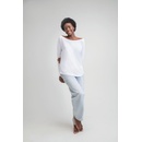 Mantis Predĺžené dámske tričko s dlhými rukávmi Biela