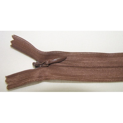 Zips krytý nedeliteľný 20cm hnedá