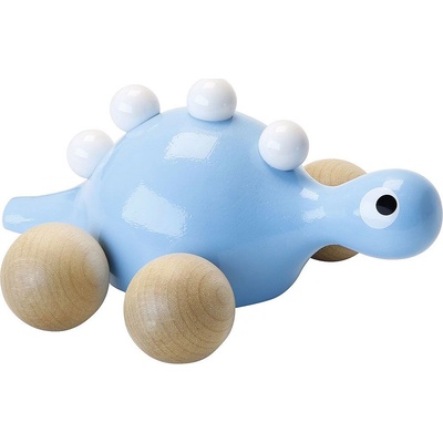 Vilac dřevěný dinosaurus na kolečkách modrý