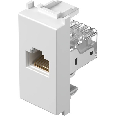 TEM Розетка RJ45 Cat. 5e UTP 1M, цвят Бял гланц, Modul - KM37PW (KM37PW)