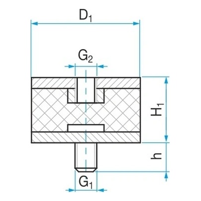 B D50-H20 M10x28 silentblok