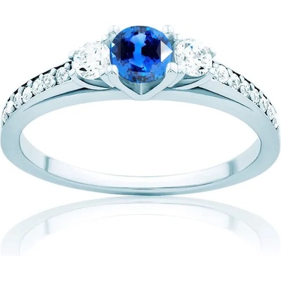 SAVICKI Heart of The Ocean Collection | Пръстен с три камъка: бяло злато. син сапфир