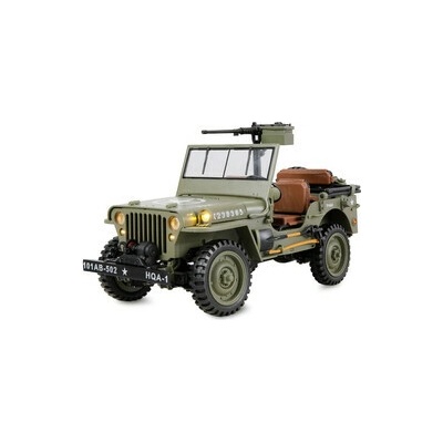 AMEWI Jeep Willys MB Scale Crawler 4WD RTR – zelený 2-rýchlosti LED 1:14