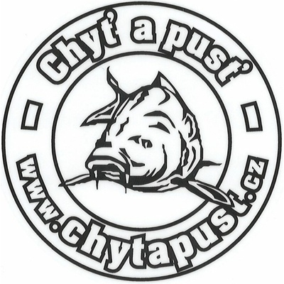Chyť a pusť Nálepka čiernobiela priehľadná