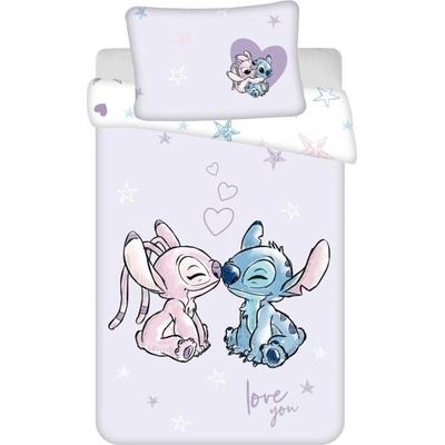 Jerry fabrics povlečení do postýlky lilo and stitch purple bavlna 100 x 135 cm 40 x 60 cm – Zboží Dáma