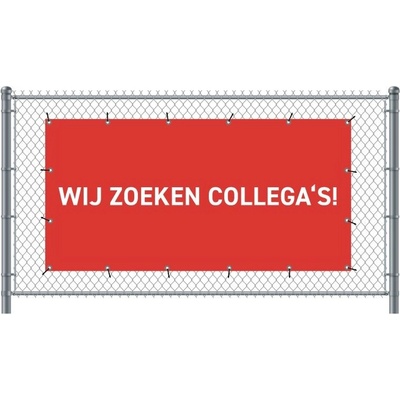 Jansen Display Standardní banner na plotPřijímáme nové zaměstnance holandský Červené, 2000 x 1000 mm