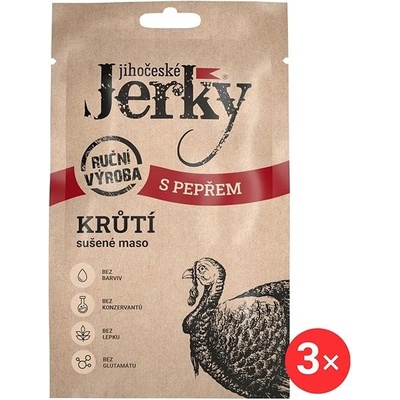 Jihočeské Jerky Krůtí s pepřem 3 x 20 g