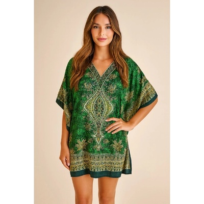 Kaftan krátký Ornament zelený č.74 – Sleviste.cz
