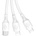 Dudao Универсален USB кабел с Lightning, microUSB и USB-C конектори (120 см) - Dudao LBA 3-in-1 Charging Cable 6A (бял) (DDA270)