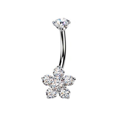 Šperky4U Piercing do pupíku kytička TITAN TIT1600
