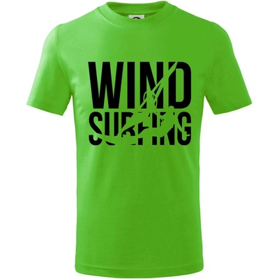 Windsurfing nápis tričko detské Apple Green