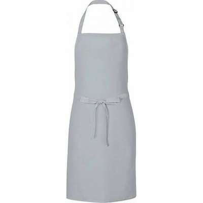 Link Kitchen Wear Univerzální keprová zástěra s laclem a nastavitelným páskem u krku šedá světlá 72 x 85 cm X986