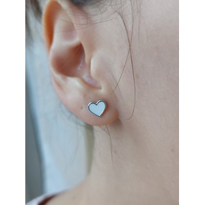  Дамски обеци бяло Сърце
