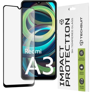 Techsuit Протектор за Xiaomi Redmi A3 / Redmi A3x - 111D Full Cover / Full Glue Glass - Черен