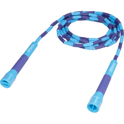 Detské korálkové švihadlo Fitforce JUMP ROPE 001 Svetlomodrá,Fialová,Biela