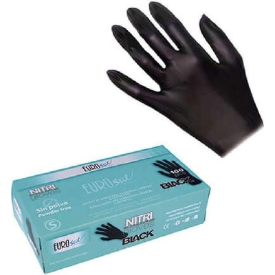 Eurostil Nitrile Gloves Powder Free nitrilové bezpúdrové čierne 100 ks