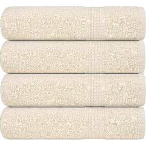 vidaXL Кърпи за баня FROGN 4 бр. кремави 100x150 см 360 г/м2 (137005)