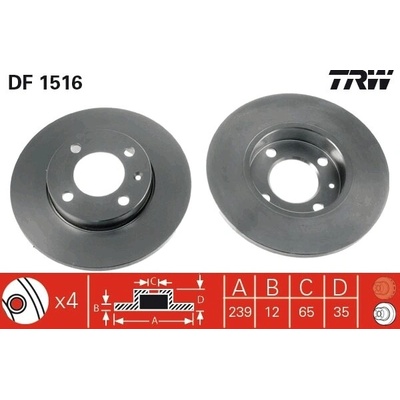 Brzdový kotúč TRW DF1516