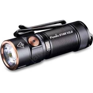 Fenix E18RV20800 - LED фенер с регулиране на яркостта, презареждаем (USB), 800 mAh, IP68, 1200 lm, 200 ч, черен (FE0116)
