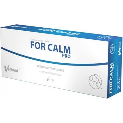 VetFood For Calm Pro - хранителна добавка за котки и кучета, податливи на стрес, 60 капсули - Полша