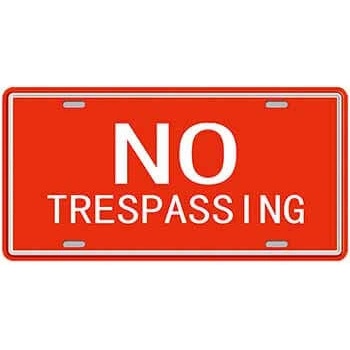 Ceduľa značka No Trespassing