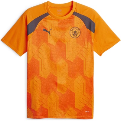 PUMA Manchester City Pre Match Shirt 2023 2024 Adults - Orange/Grey