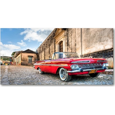 Fotoobraz na skle červený Chevrolet 100x50 cm