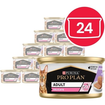 PRO PLAN CAT DELICATE парченца в пастет Пуйка 24 x 85 г