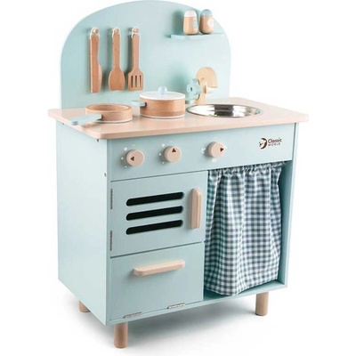 Classic World Дървена ретро кухня за деца в син цвят (cw50571)