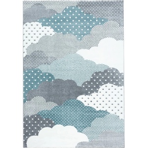 Ayyildiz Синьо-сив детски килим 80x150 cm Bambi - Ayyildiz Carpets (BAMBI801500820BLUE)