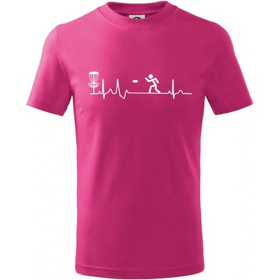 EKG disc golf tričko detské malinová