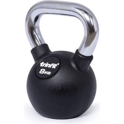TRINFIT Kettlebell kov guma s chrom madlem 8 kg