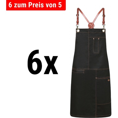 G.Gastro 6 Kusů Karlowsky Zástěra s laclem Urban X-Style černá D9785866