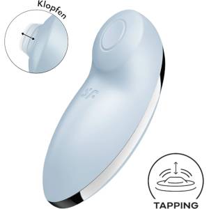Satisfyer Tap & Climax 2 - клитор стимулатор и вибратор 2в1 - син