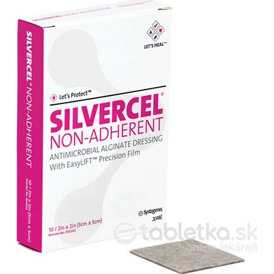 Silvercel hydroalginátový bakteriostatický obväz 5 x 5 cm 10 ks