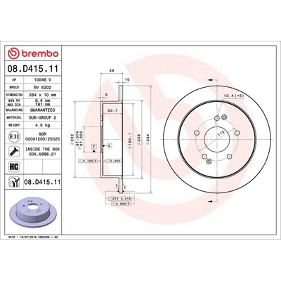 Brzdový kotúč BREMBO 08.D415.11