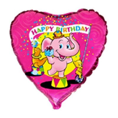 Balón fóliový 20 cm Slon Happy Birthday
