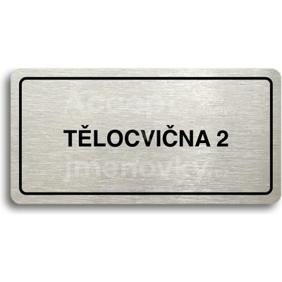 ACCEPT Piktogram TĚLOCVIČNA 2 - stříbrná tabulka - černý tisk
